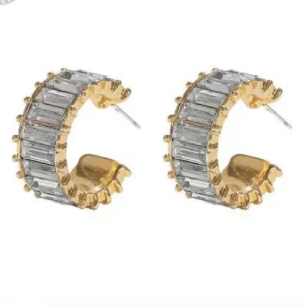 BAGUETTE iridescent earrings NWOT